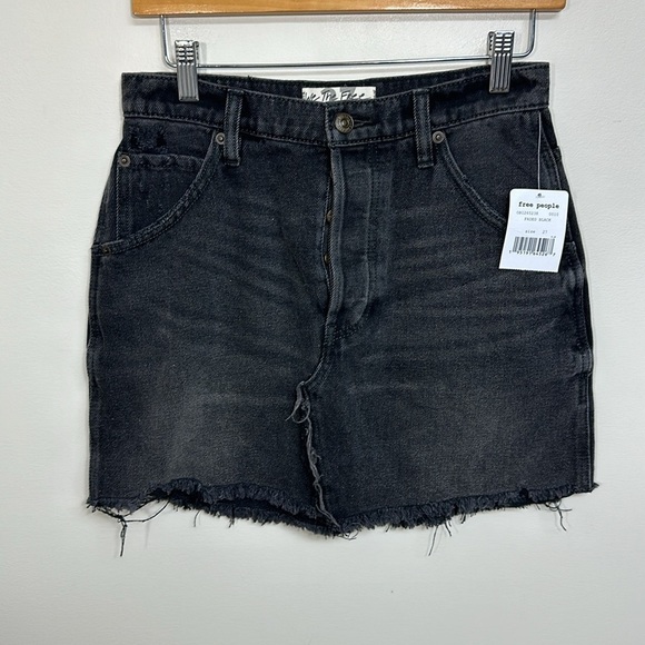 Free People Brea Cut Off Skirt Faded Black 27 NWT - Picture 3 of 7